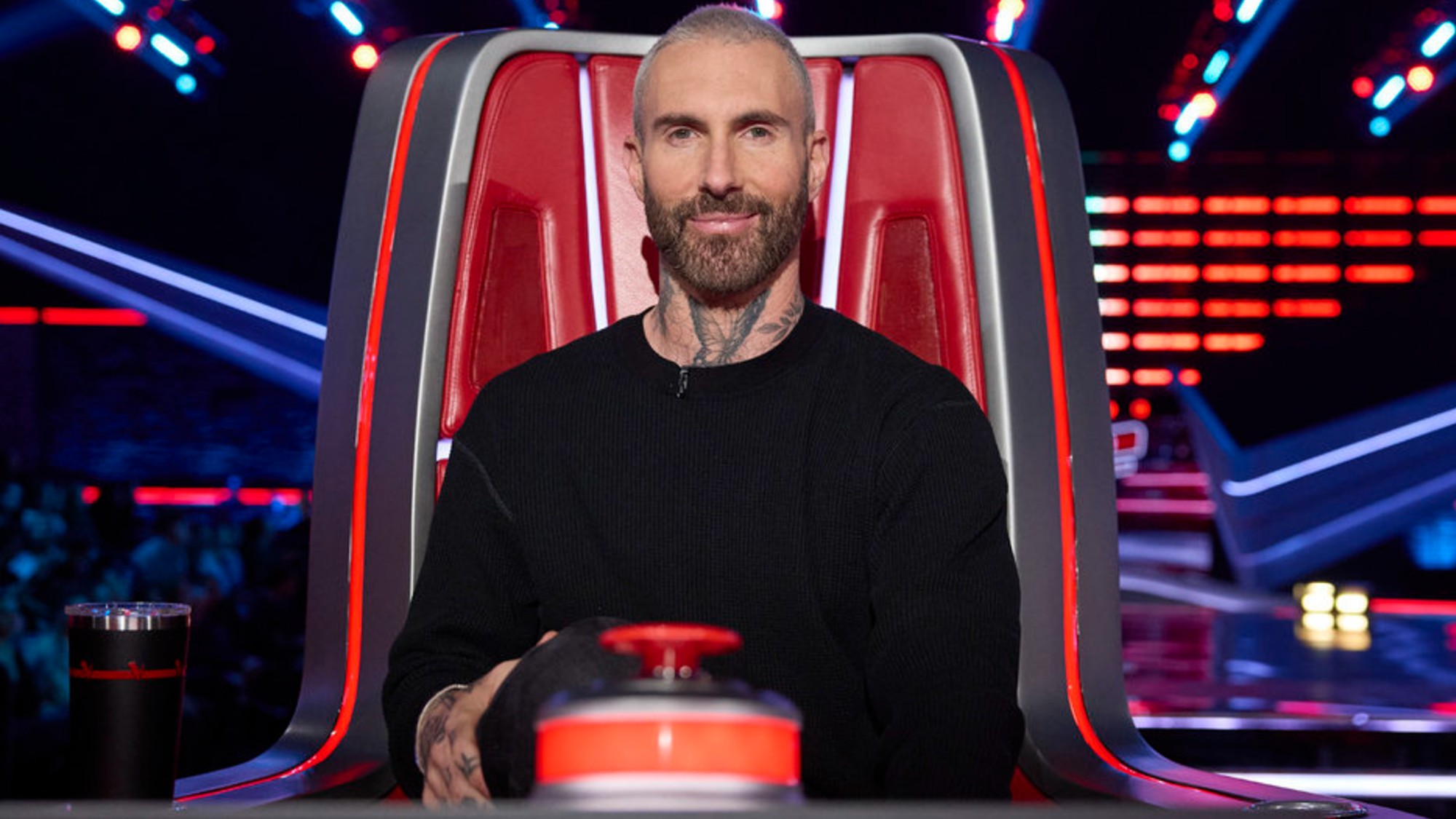 Adam Levine at the judges chair on The Voice 