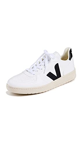 Veja Women&#039;s V-10 Lace Up Sneakers, White/black, 9 Medium Us