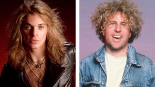 A composite image of David Lee Roth and Sammy Hagar in the 1980s