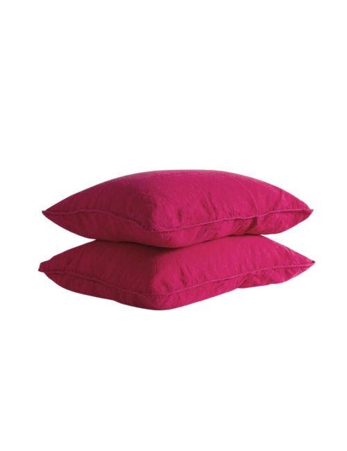 Heavy Linen Shams (Raspberry)