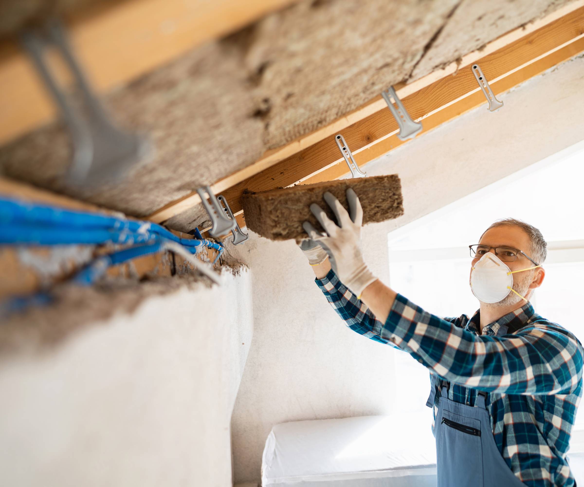 male insulating loft roof space