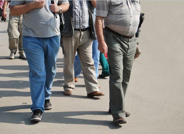 overweight people on street