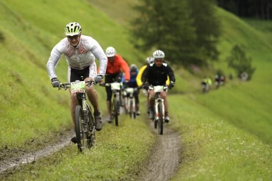 Riders tackle the only climb of the day.
