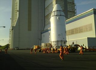 KOUNOTORI4 Spacecraft Transported to the Vehicle Assembly Building