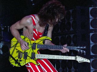 Eddie Van Halen performs live at New York City's Madison Square Garden in 1982
