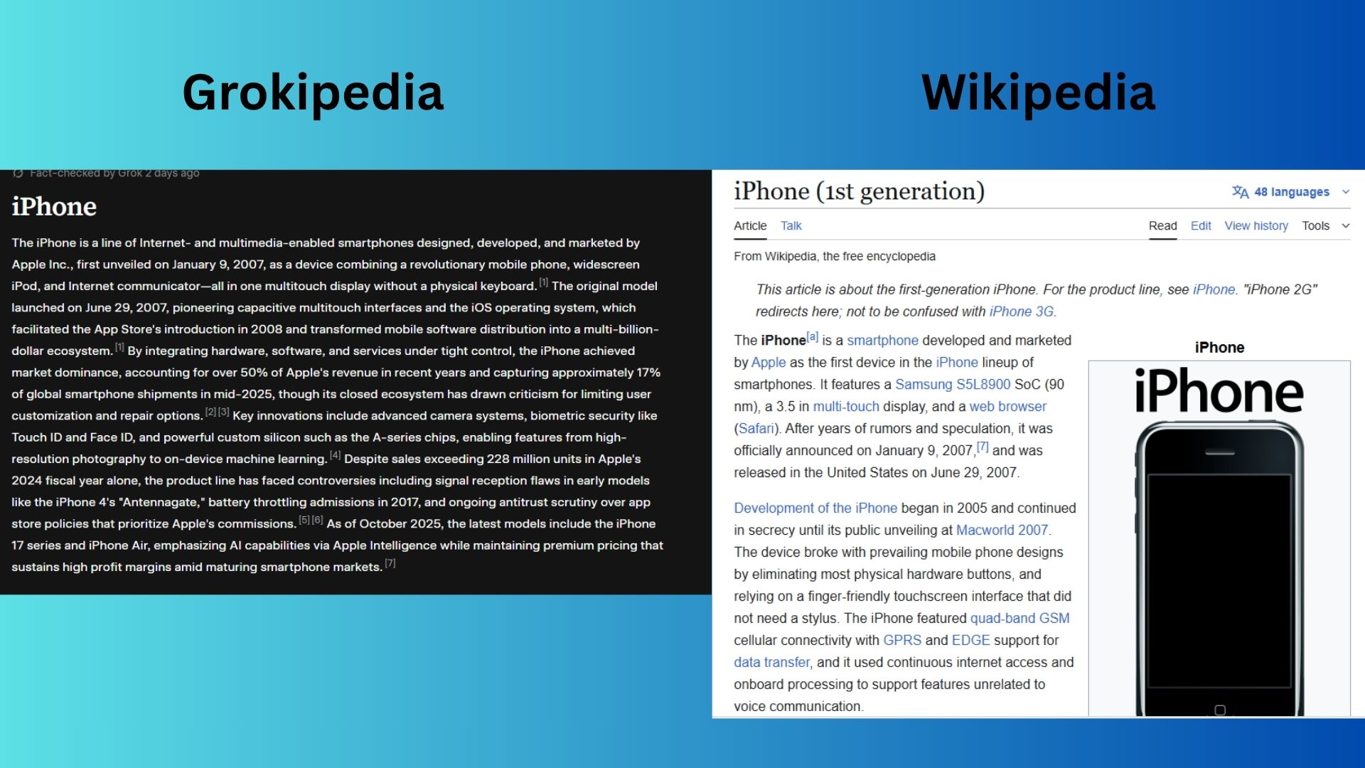 grok vs. wiki
