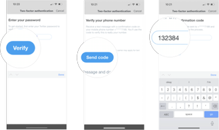 Setting Up 2FA With Text In Twitter In iOS 15: Tap verify, tap send code, and then enter the confirmation code.