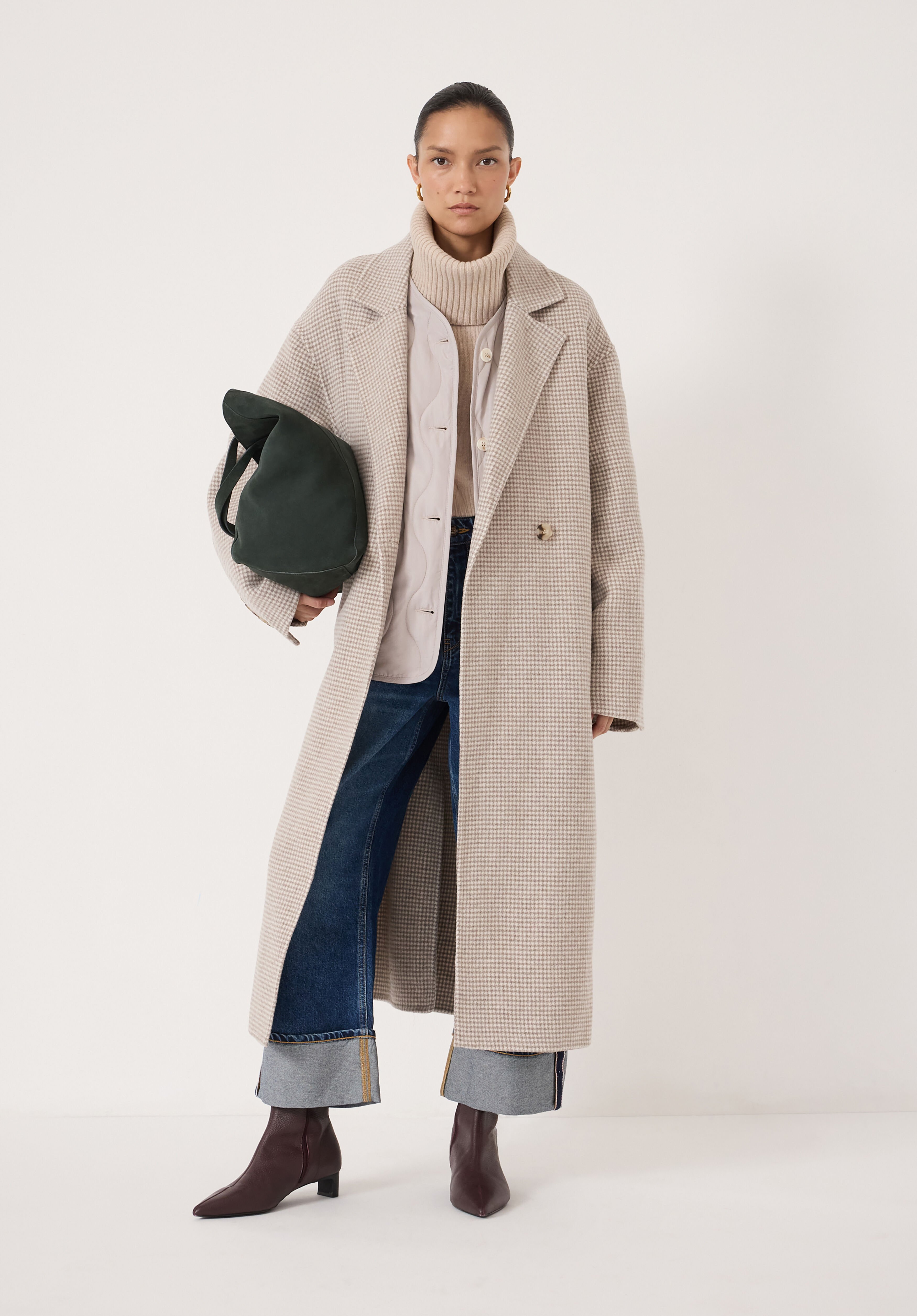 Mili Wool Double Faced Checked Coat