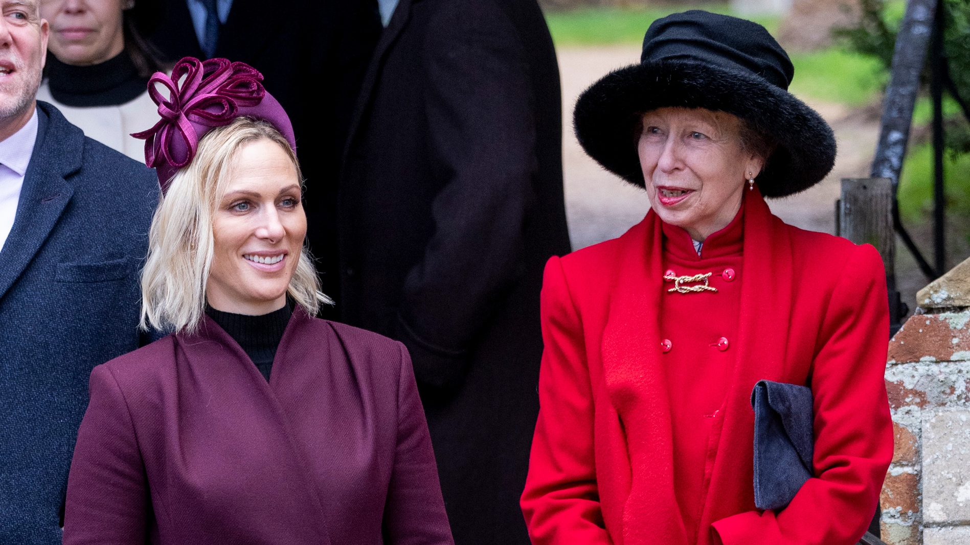 Zara Tindall and Princess Anne, Princess Royal attend the Christmas Morning Service at St Mary Magdalene Church on December 25, 2024