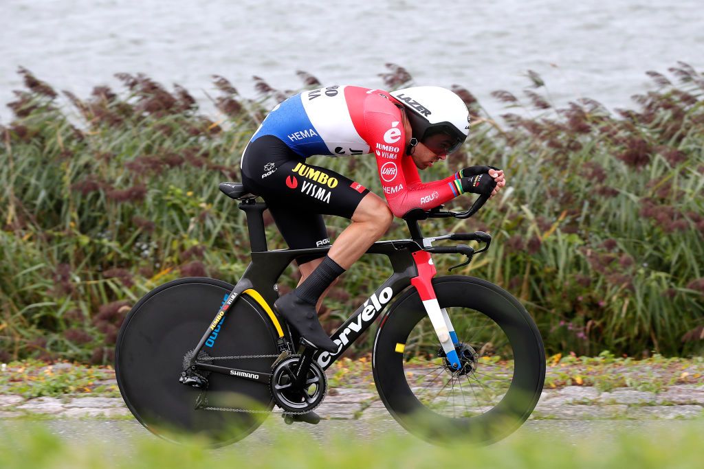 LELYSTAD NETHERLANDS AUGUST 31Tom Dumoulin of Netherlands and Team Jumbo Visma competes during the 17th Benelux Tour 2021 Stage 2 a 111km Individual Time Trial stage from Lelystad to Lelystad ITT BeneluxTour on August 31 2021 in Lelystad Netherlands Photo by Bas CzerwinskiGetty Images