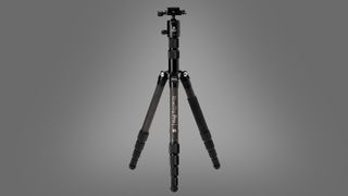 The Benro MeFOTO RoadTrip PRO Carbon fiber tripod on a grey background