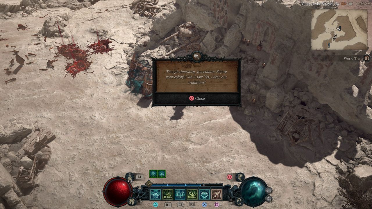 Diablo 4 Keeping up Old Traditions note
