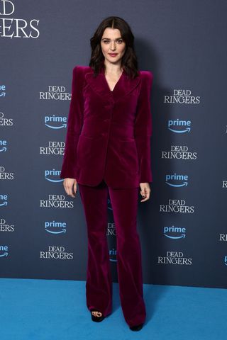 Rachel Weisz's Red velvet suit
