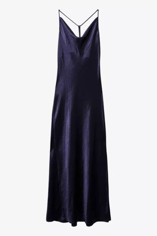 Reiss Cowl-neck hammered satin slip dress