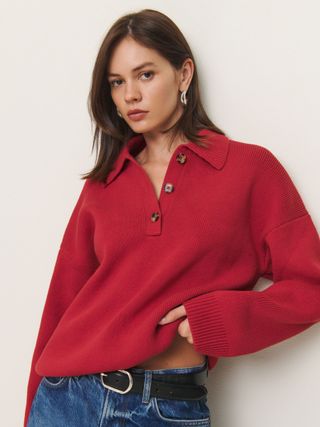 Brooklyn Cotton Polo Sweater