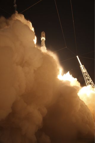 A United Launch Alliance Atlas V rocket carrying the MUOS-4 satellite mission for the U.S. Navy lifted off from Space Launch Complex 41 at the Cape Canaveral Air Force Station at 6:18 a.m. ET.