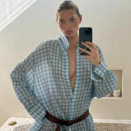 An image of a woman wearing early fall trendy outfit idea 2026