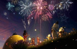An image of in-game fireworks in Once Human to celebrate the launch of custom servers