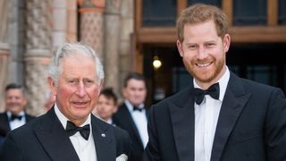 Prince Charles, Prince of Wales and Prince Harry, Duke of Sussex attend the "Our Planet" global premiere