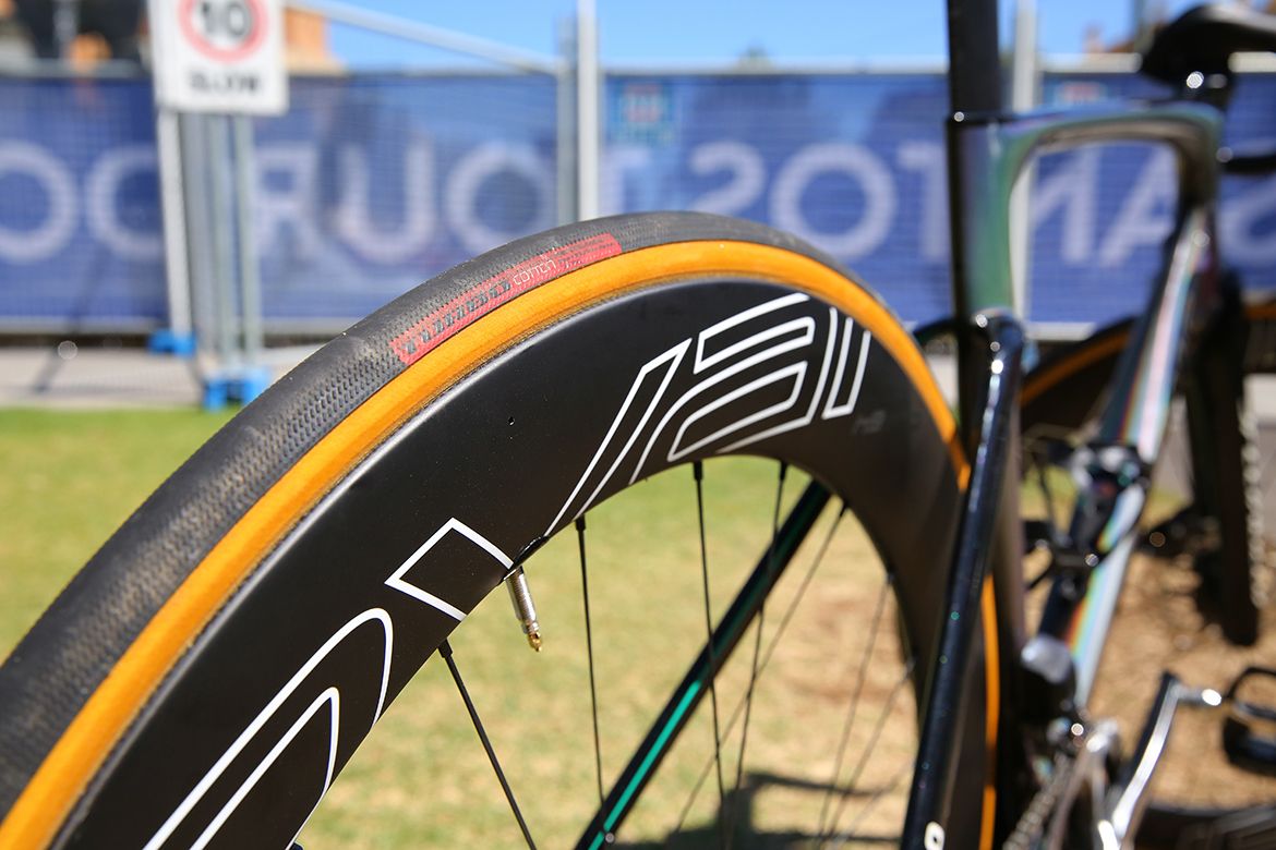 Sagan prefers traditional gum wall tyres this time