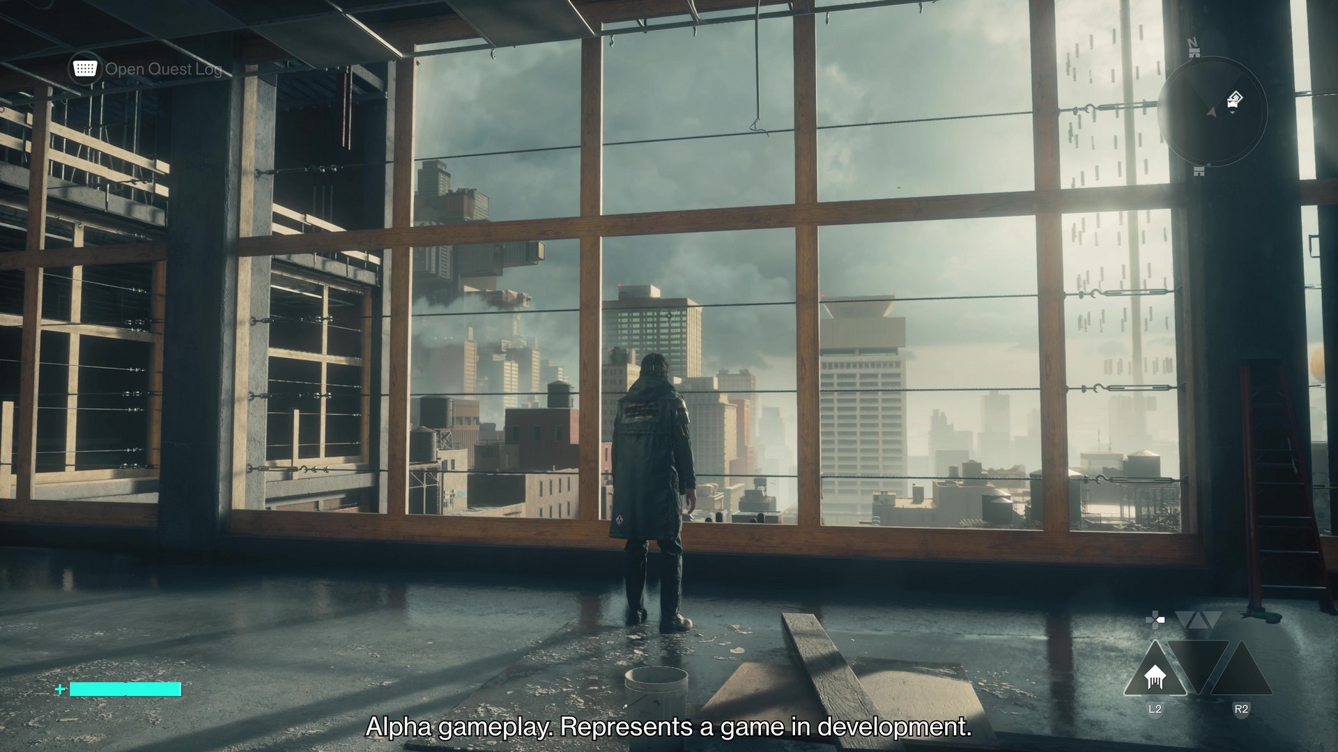 Dylan looks out across Mahattan in Control Resonant's alpha gameplay footage