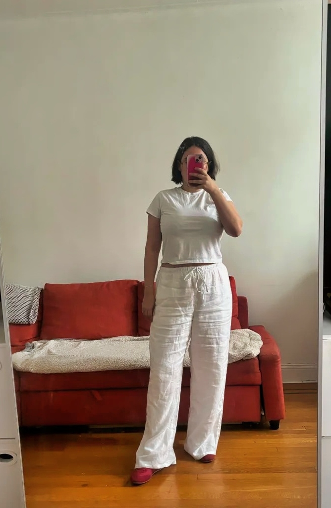 Julia Marzovilla tests the J.Crew Soleil Pants in Linen