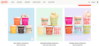 Jeni's ice cream pots in rows