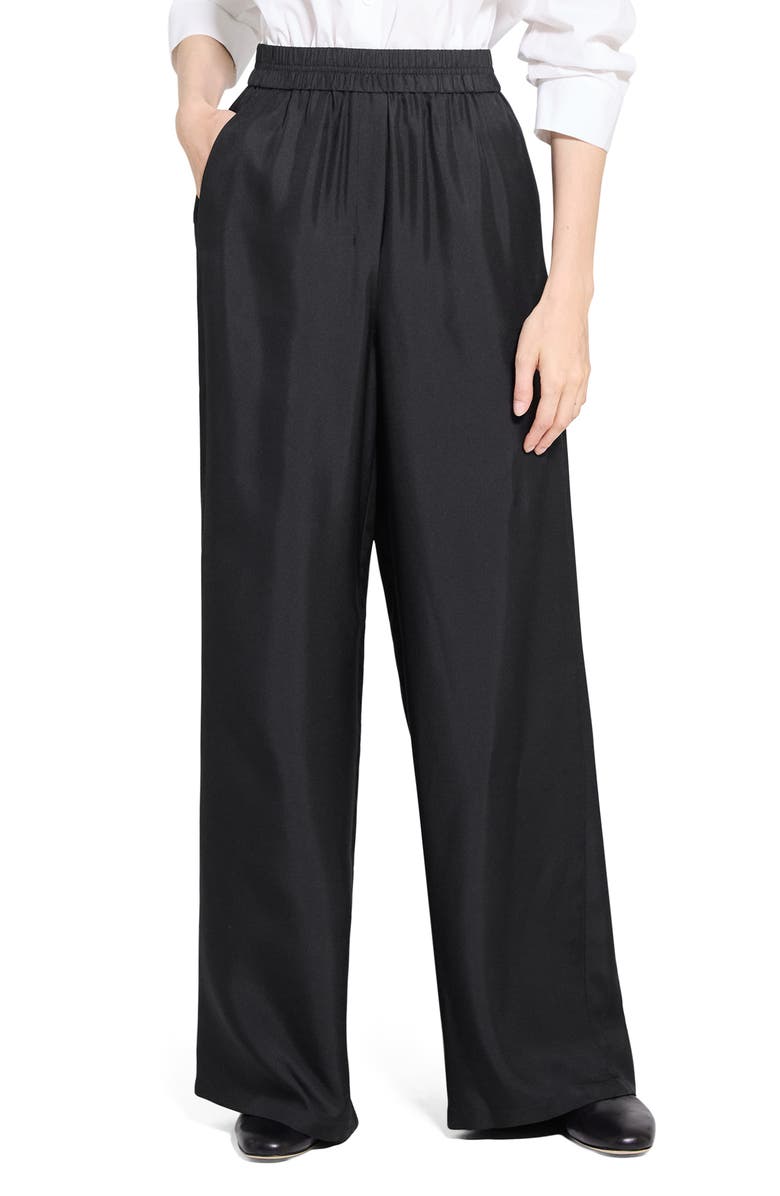Wide Leg Silk Pants