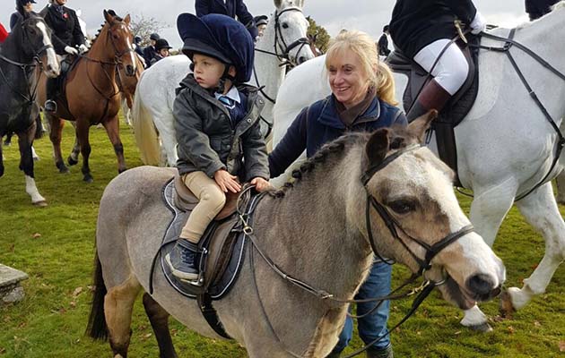 Two-and-a-half-year-old James Jones out with the Crawley & Horsham &mdash; on his 29-year-old pony