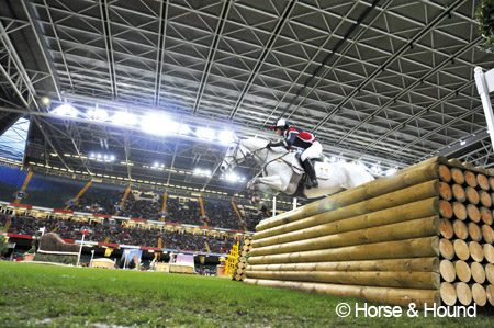 Competing in the inaugural Express Eventing competition in Cardiff