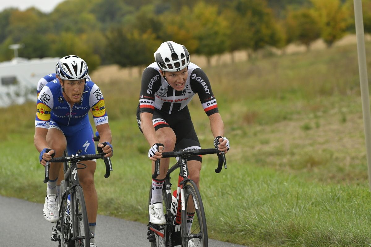 Soren Kragh Andersen (Team Sunweb) and Matteo Trentin (Quick-Step Floors)