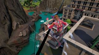 Fortnite Spider-Man's Bouncers to catch a Zipline
