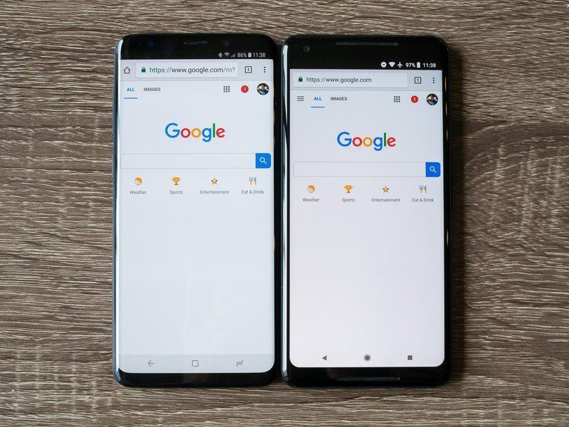 Samsung Galaxy S9+ and Pixel 2 XL