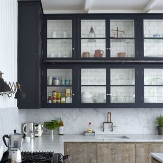 wood two tone kitchen cabinets with unexpected spaces tiles metro tiles