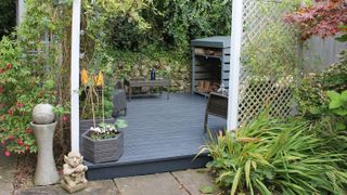 small decking surrounded by terrace