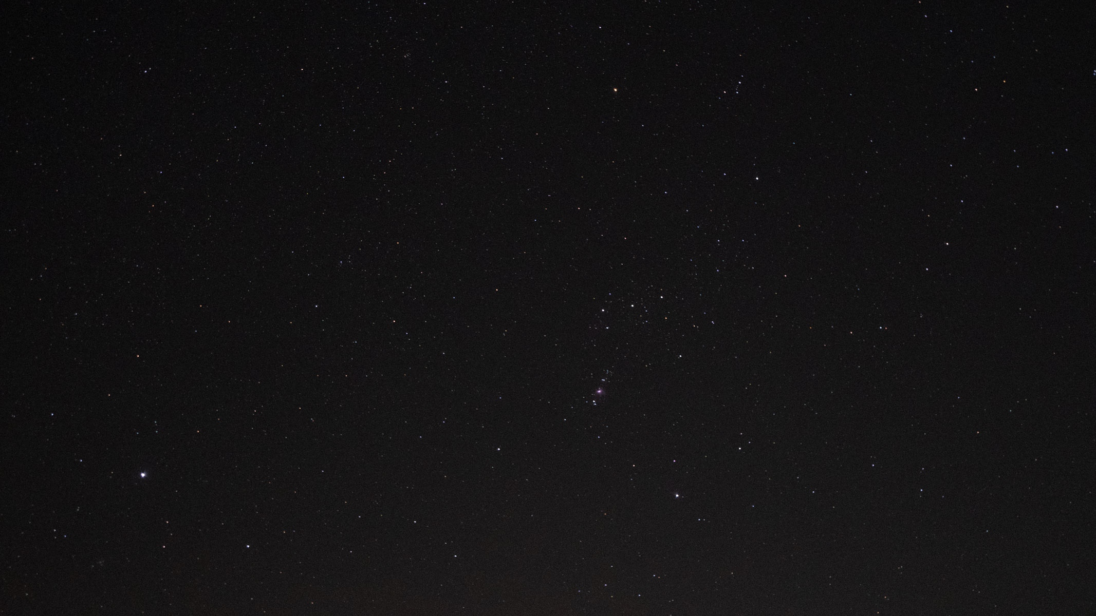 Orion and Sirius in the night sky.