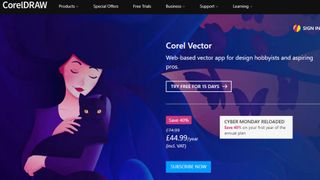 Website screenshot for Corel Vector