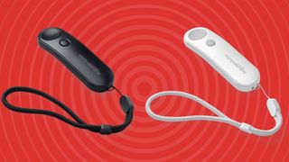 Kobo Remote page turners in black and white colorways on a red background