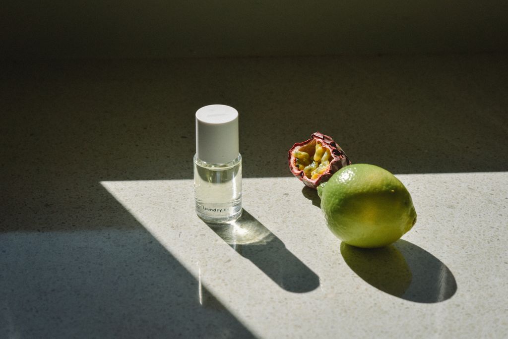 perfume bottle and lime