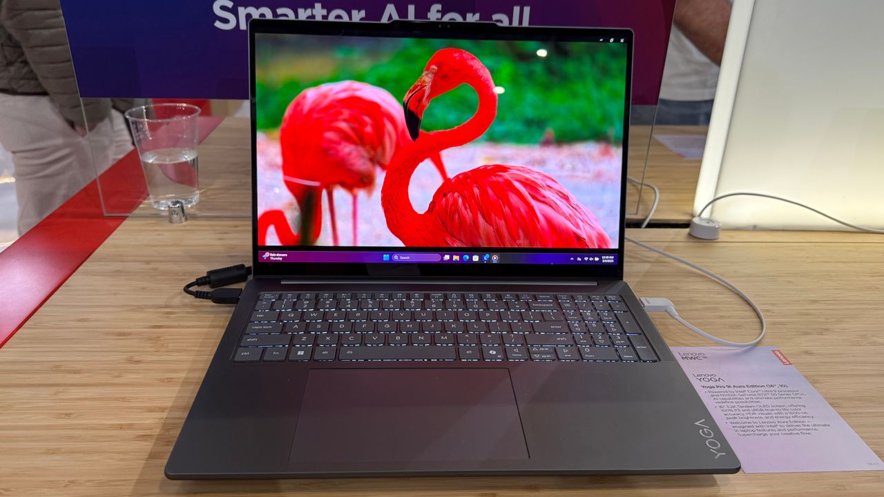 Lenovo showcase the Lenovo Yoga Pro 9i (Gen 10) at MWC 2025, Barcelona, Spain.