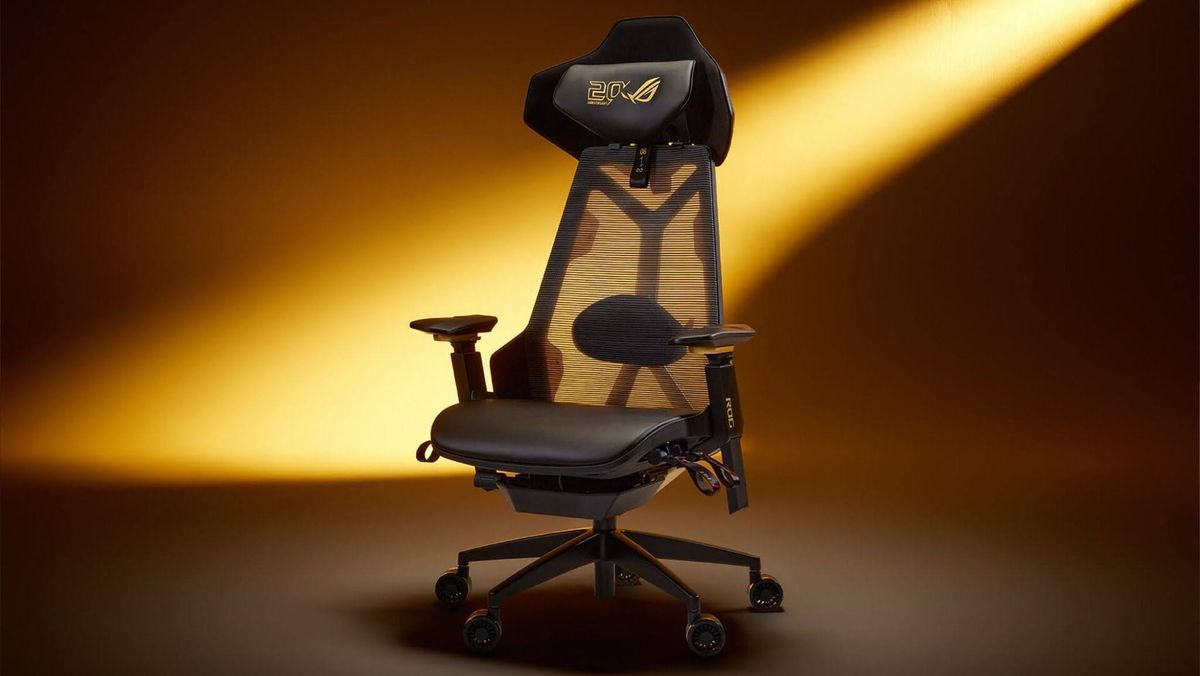 Asus rolls out a ROG 20th anniversary chair and backpack, alongside commemorative components and peripherals — ROG Destrier Edition 20, ROG SLASH Hard-case Luggage Edition 20 are back in black (and gold)