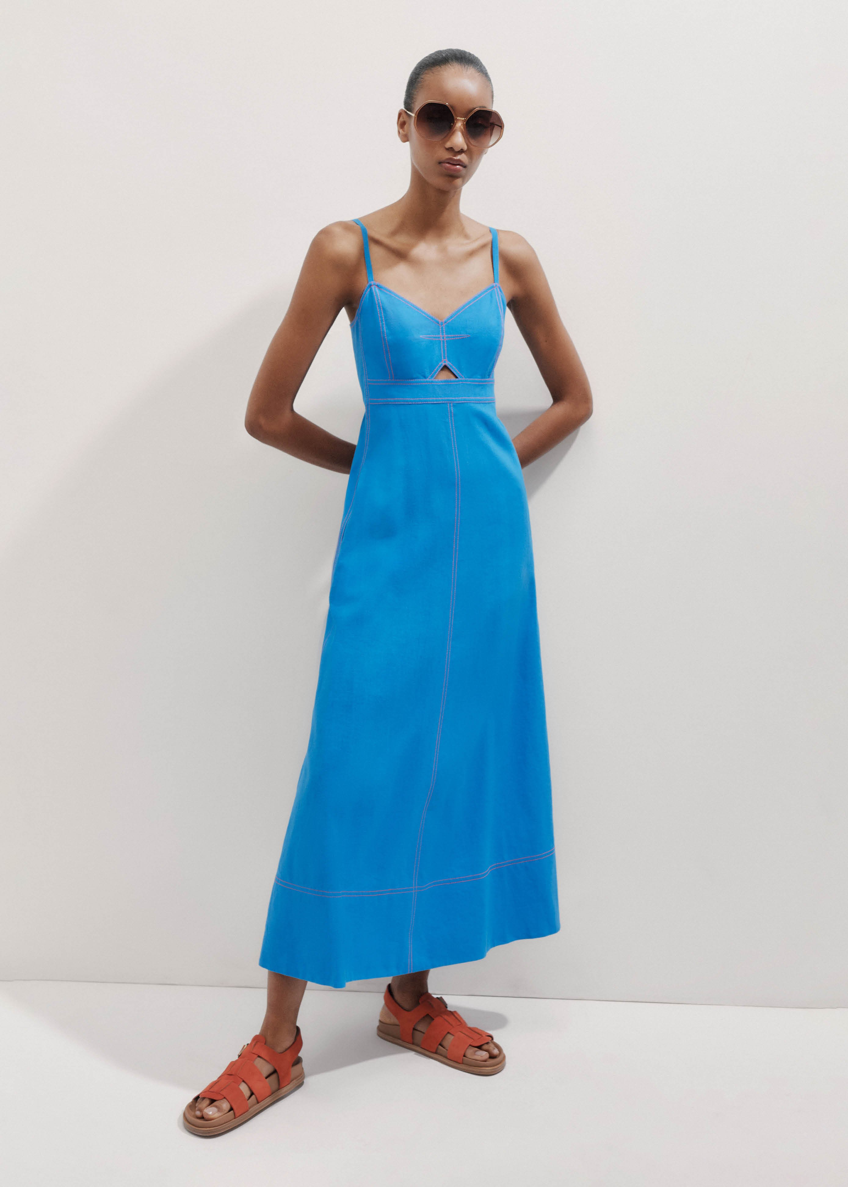 2-In-1 Linen-Blend Maxi Dress