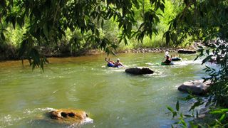 River tubing and kayaking in Clear Creek, Colorado