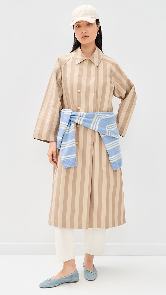 The Tiny Big Sister Striped Trench Coat