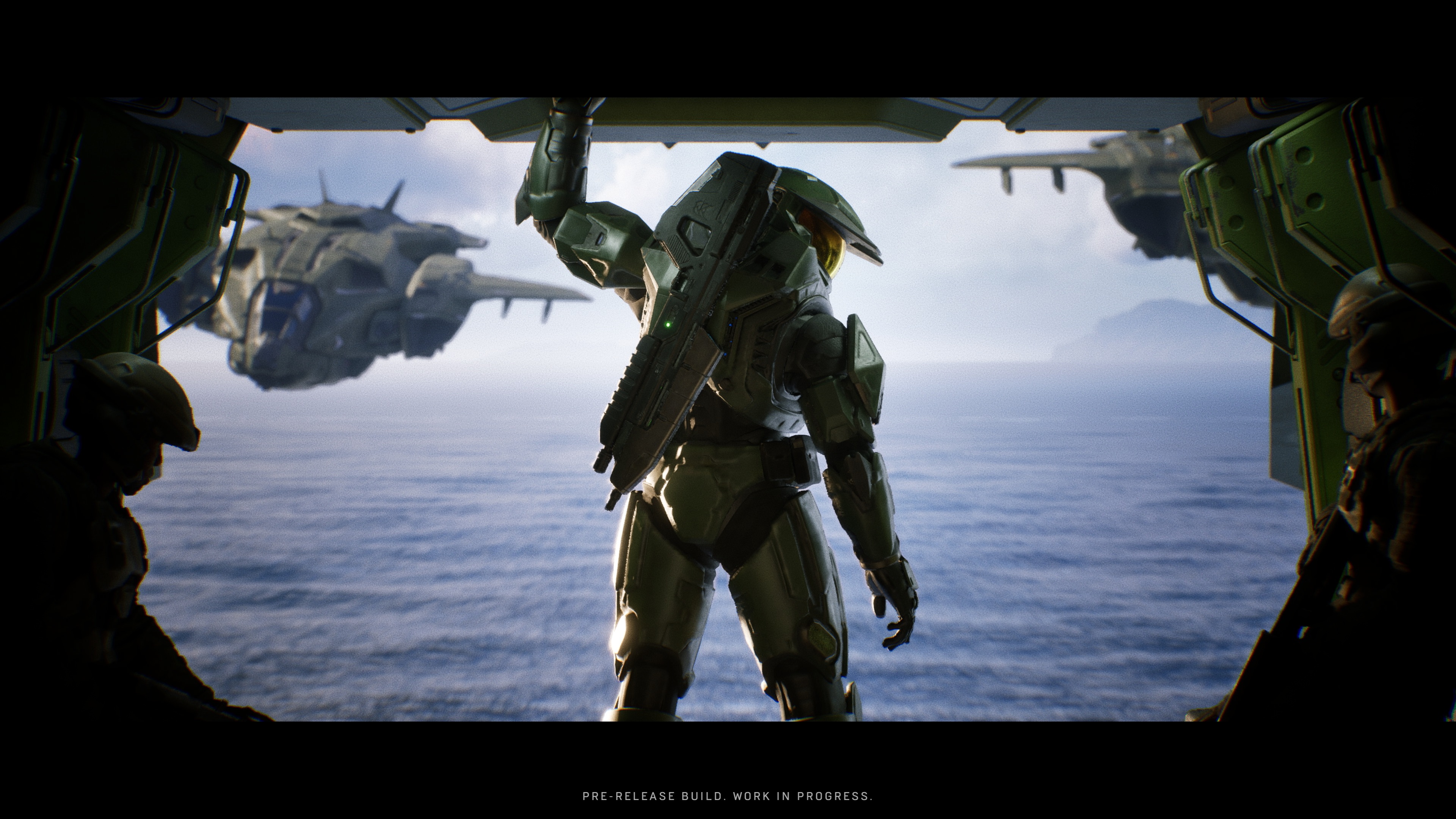 Master Chief in Halo: Campaign Evolved, with his back to the camera