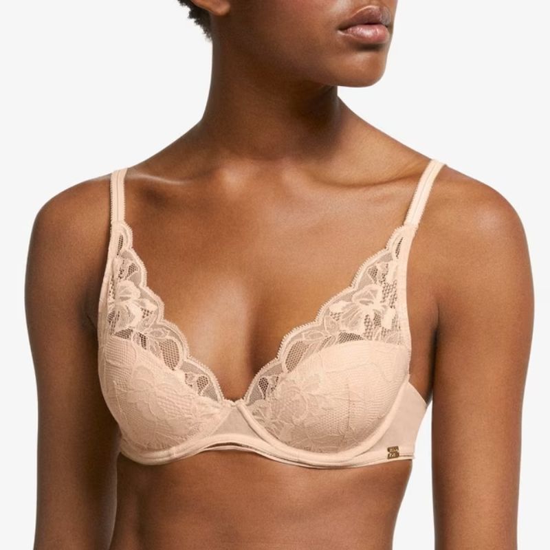 pale beige bra on a model