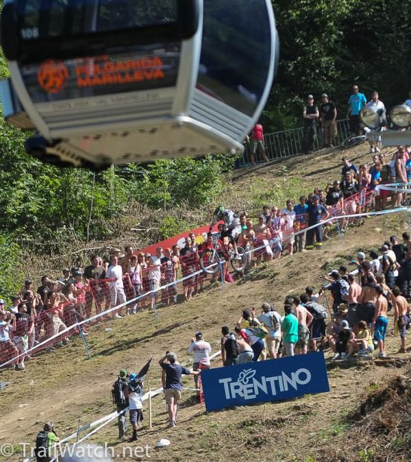 The crowds were large at the Val di Sole downhill event
