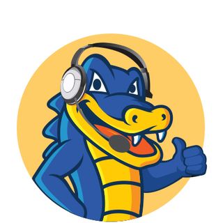 The logo of Hostgator, one of the best website hosting for freelancers on a purple background