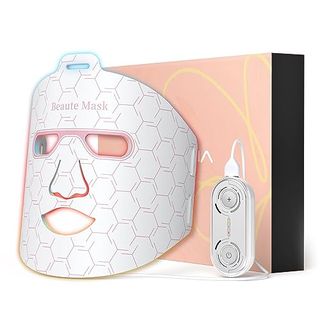 Iborria LED-Lichttherapie-Gesichtsmaske, Nahinfrarot-Rotlichttherapie für das Gesicht, flexible Silikon-Lichttherapiemaske, Rotlichttherapie-Maske für Gesichtsmaske bei der Hautpflege zu Hause (Slim White)