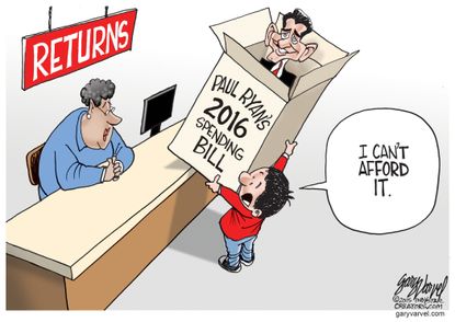 Political cartoon U.S. Paul Ryan Spending Bill